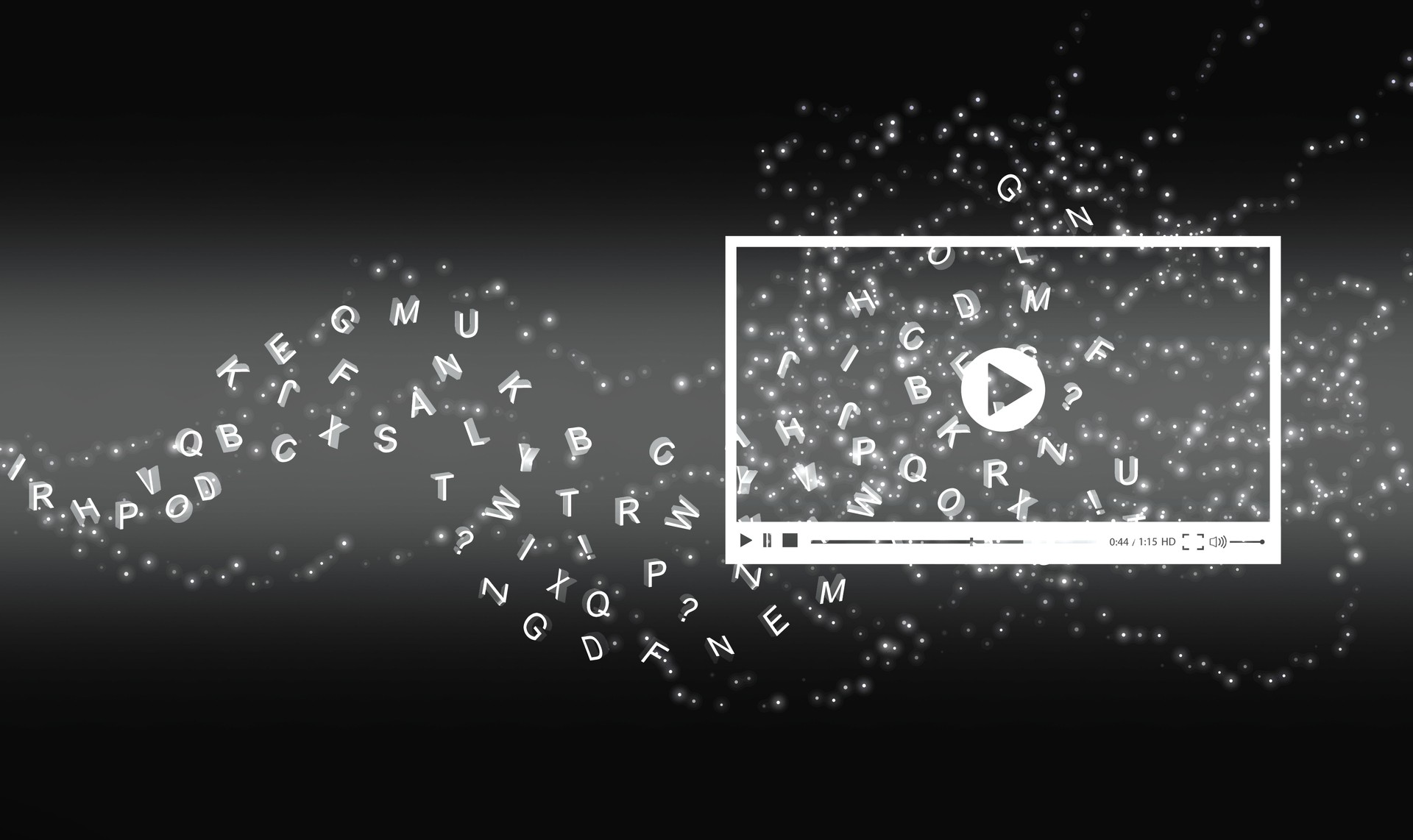 Text to video concept, text-to-video by generative AI, artificial intelligence. Language model technology.